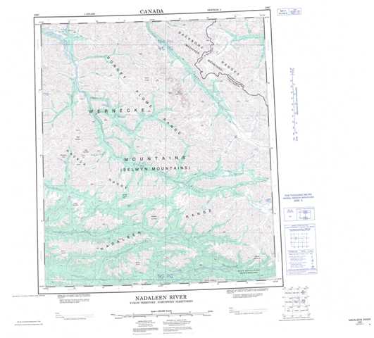 Printable Nadaleen River Topographic Map 106C at 1:250,000 scale