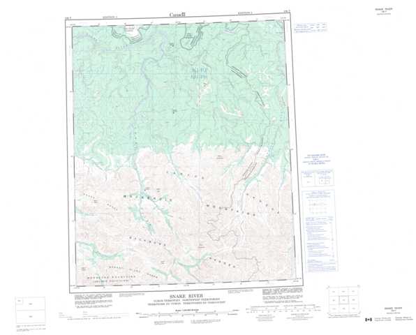 Snake River Topographic Map that you can print: NTS 106F at 1:250,000 Scale