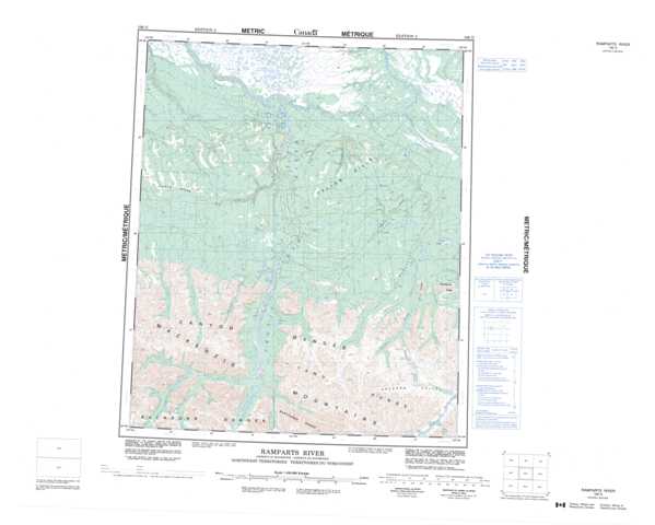 Printable Ramparts River Topographic Map 106G at 1:250,000 scale