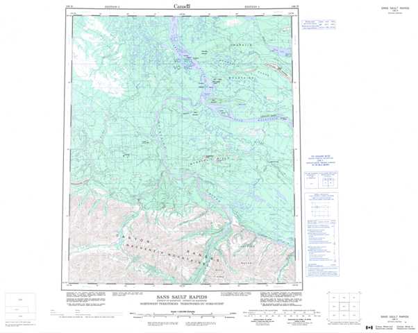 Sans Sault Rapids Topographic Map that you can print: NTS 106H at 1:250,000 Scale