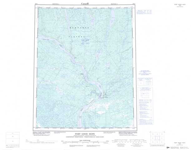 Printable Fort Good Hope Topographic Map 106I at 1:250,000 scale