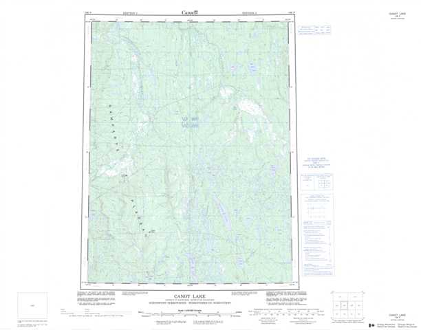 Printable Canot Lake Topographic Map 106P at 1:250,000 scale
