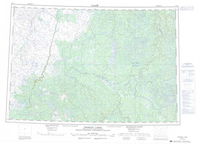 Crossley Lakes Topographic Map that you can print: NTS 107A at 1:250,000 Scale