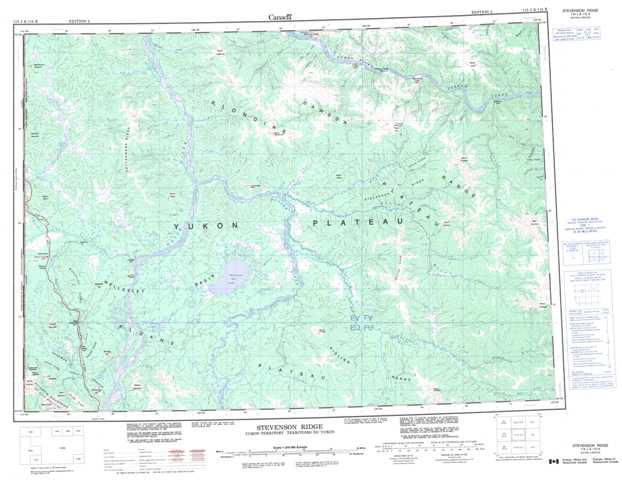 Printable Stevenson Ridge Topographic Map 115J at 1:250,000 scale