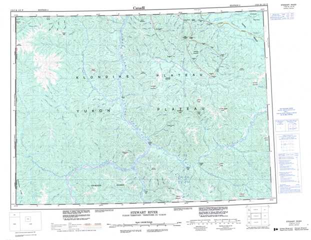 Stewart River Topographic Map that you can print: NTS 115O at 1:250,000 Scale