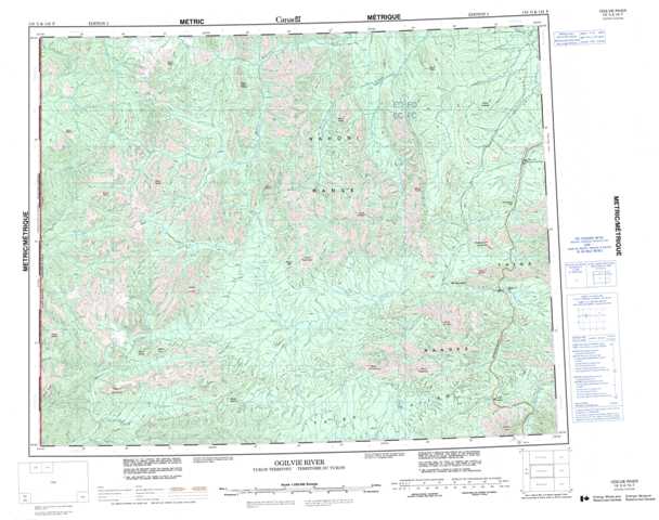Printable Ogilvie River Topographic Map 116G at 1:250,000 scale