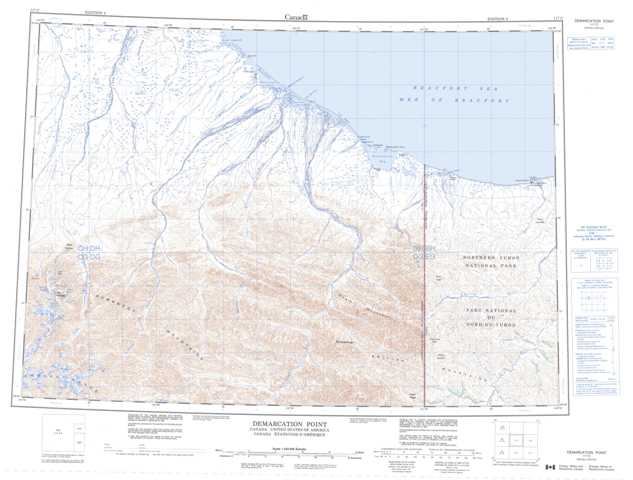 Printable Demarcation Point Topographic Map 117C at 1:250,000 scale