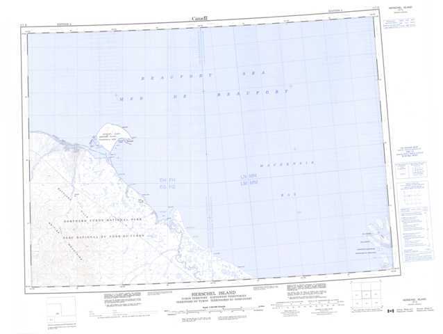 Printable Herschel Island Topographic Map 117D at 1:250,000 scale