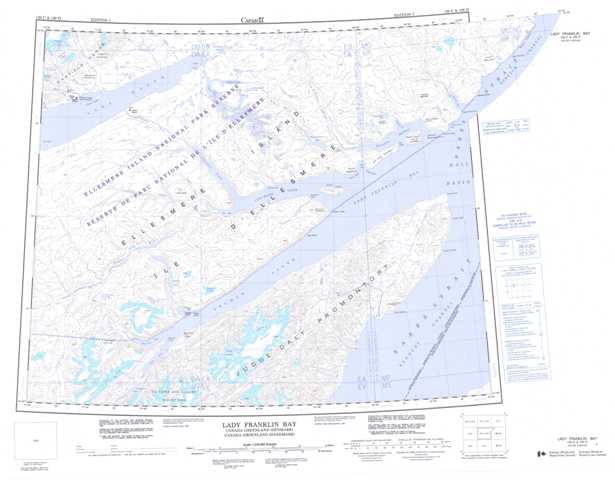 Printable Lady Franklin Bay Topographic Map 120C at 1:250,000 scale