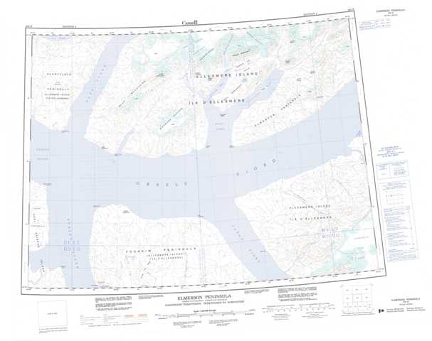Printable Elmerson Peninsula Topographic Map 340B at 1:250,000 scale