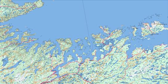 Botwood Topo Map 002E at 1:250,000 Scale
