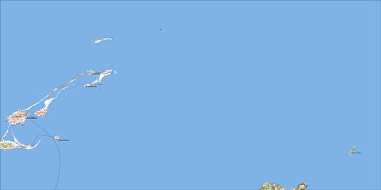 Iles De La Madeleine Topo Map 011N at 1:250,000 Scale