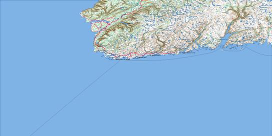 Port Aux Basques Topo Map 011O at 1:250,000 Scale
