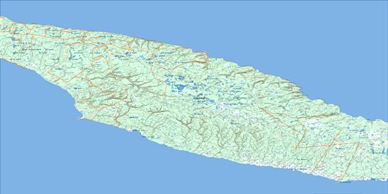 Ile D'Anticosti Topo Map 012E at 1:250,000 Scale