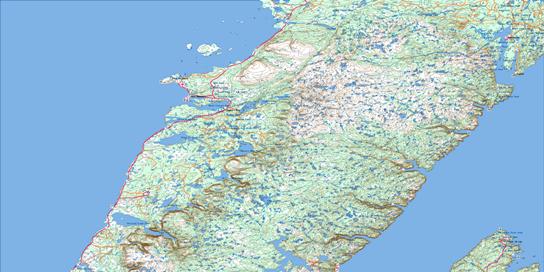 Port Saunders Topo Map 012I at 1:250,000 Scale