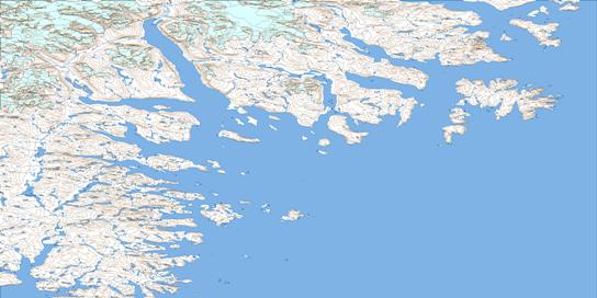 Hoare Bay Topo Map 016E at 1:250,000 Scale