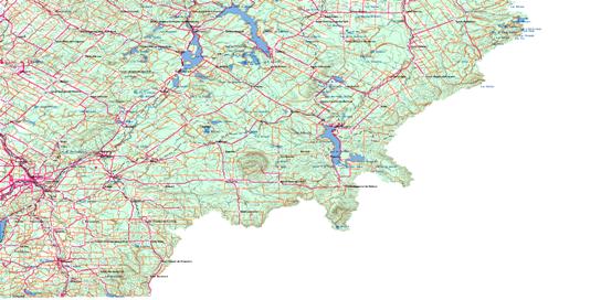 Sherbrooke Topo Map 021E at 1:250,000 Scale
