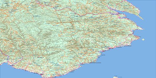 Gaspe Topo Map 022A at 1:250,000 Scale