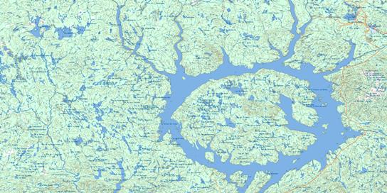 Reservoir Manicouagan Topo Map 022N at 1:250,000 Scale