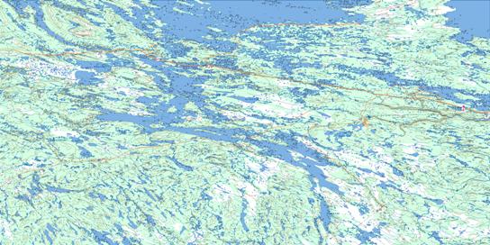 Ossokmanuan Reservoir Topo Map 023H at 1:250,000 Scale