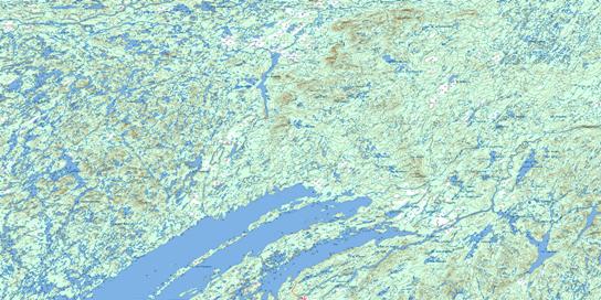 Lac Baudeau Topo Map 032P at 1:250,000 Scale