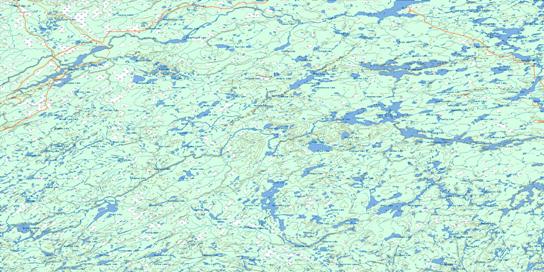 Miminiska Lake Topo Map 052P at 1:250,000 Scale