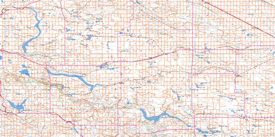 Willow Bunch Lake Topo Map 072H at 1:250,000 Scale