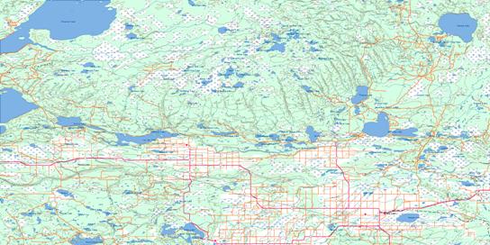 Waterhen River Topo Map 073K at 1:250,000 Scale