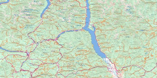 Nelson Topo Map 082F at 1:250,000 Scale