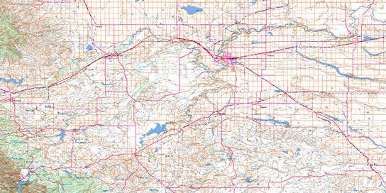 Lethbridge Topo Map 082H at 1:250,000 Scale