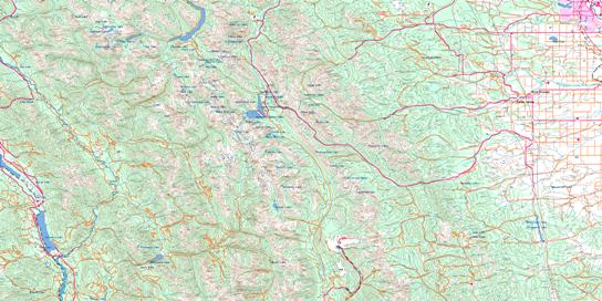 Kananaskis Lakes Topo Map 082J at 1:250,000 Scale