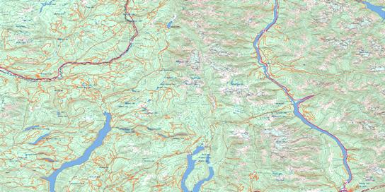 Seymour Arm Topo Map 082M at 1:250,000 Scale