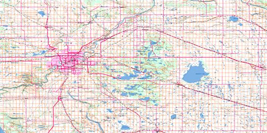 Edmonton Topo Map 083H at 1:250,000 Scale