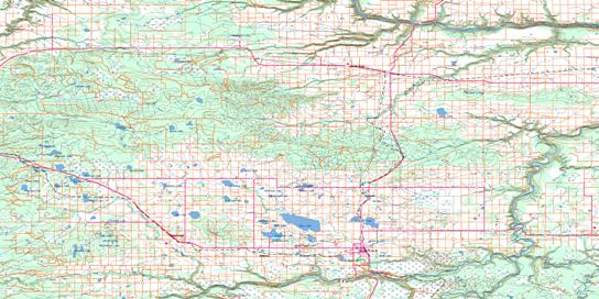 Grande Prairie Topo Map 083M at 1:250,000 Scale