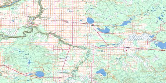 Winagami Topo Map 083N at 1:250,000 Scale