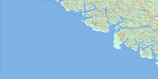 Nootka Sound Topo Map 092E at 1:250,000 Scale