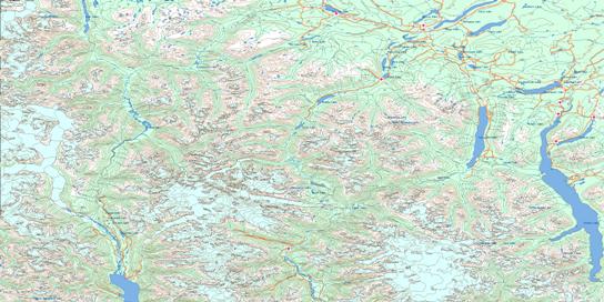 Mount Waddington Topo Map 092N at 1:250,000 Scale