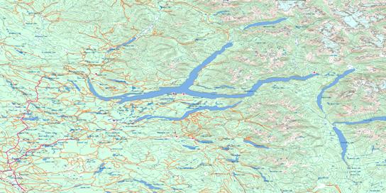 Quesnel Lake Topo Map 093A at 1:250,000 Scale