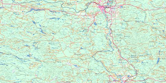 Prince George Topo Map 093G at 1:250,000 Scale