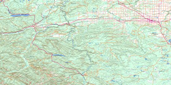 Dawson Creek Topo Map 093P at 1:250,000 Scale