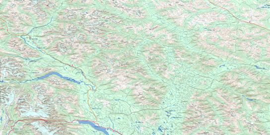 Bowser Lake Topo Map 104A at 1:250,000 Scale