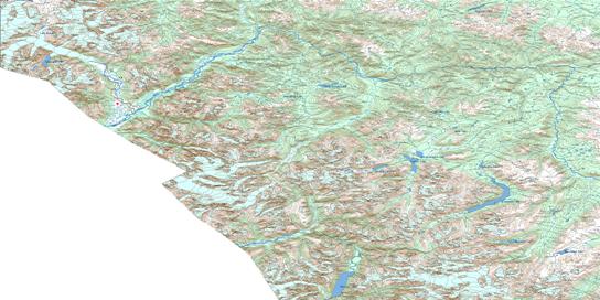 Tulsequah Topo Map 104K at 1:250,000 Scale
