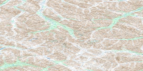 Bonnet Plume Lake Topo Map 106B at 1:250,000 Scale