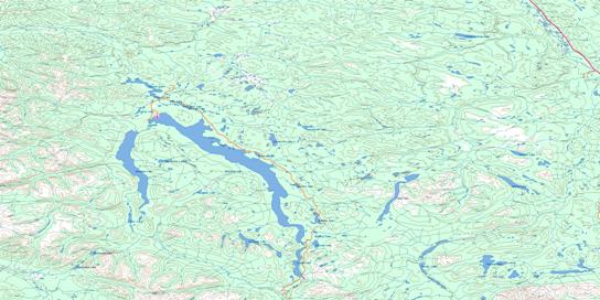 Aishihik Lake Topo Map 115H at 1:250,000 Scale