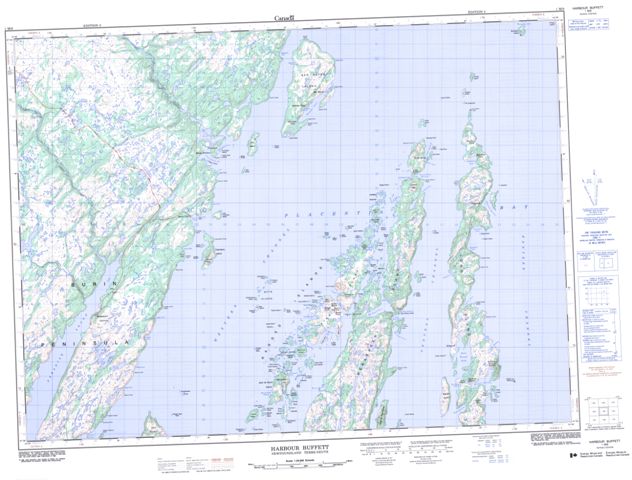 Harbour Buffett Topographic Paper Map 001M09 at 1:50,000 scale