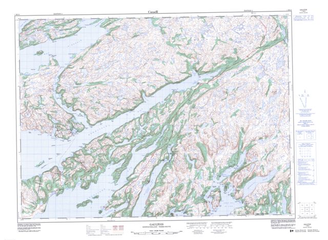 Gaultois Topographic Paper Map 001M12 at 1:50,000 scale