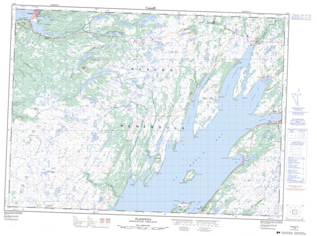 Placentia Topographic Paper Map 001N04 at 1:50,000 scale