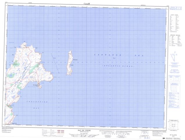 Bay De Verde Topographic Paper Map 002C02 at 1:50,000 scale