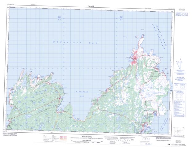 Bonavista Topographic Paper Map 002C11 at 1:50,000 scale