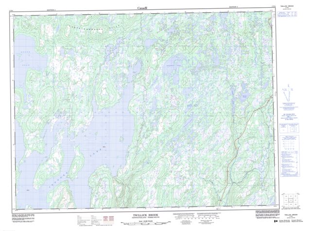 Twillick Brook Topographic Paper Map 002D04 at 1:50,000 scale